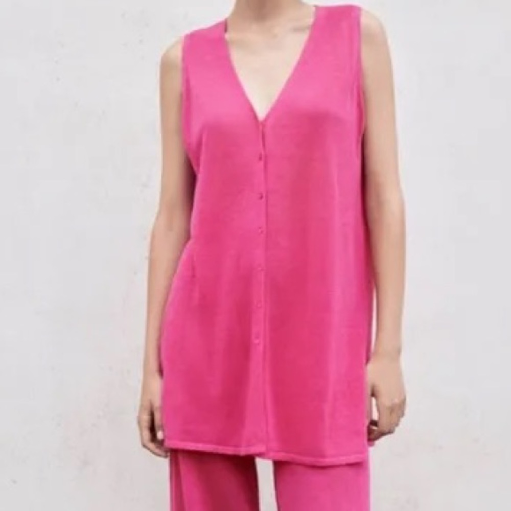 ZARA LINEN‎ KNIT WAISTCOAT